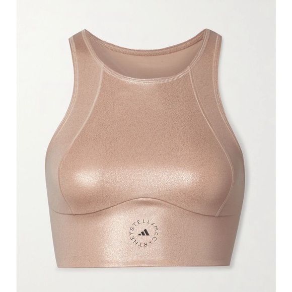 Adidas x Stella McCartney Shiny Recycled Cropped Bra - Picture 2 of 6
